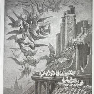 Dore, Fables, Vultures and Pigeons, Milkmaid, Print, Bookplate, ~ 240706-WH 290